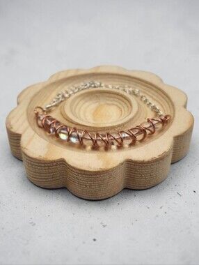 Handmade Wire-wrapped Adjustable Iridescent Beaded Bracelet